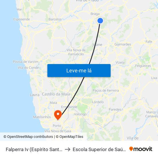 Falperra Iv (Espírito Santo) to Escola Superior de Saúde map