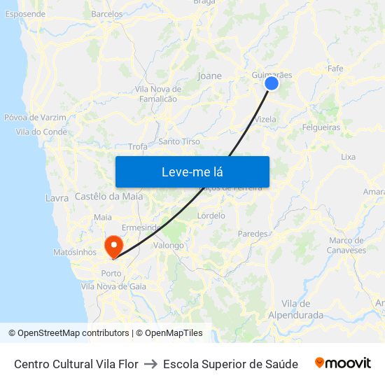 Centro Cultural Vila Flor to Escola Superior de Saúde map