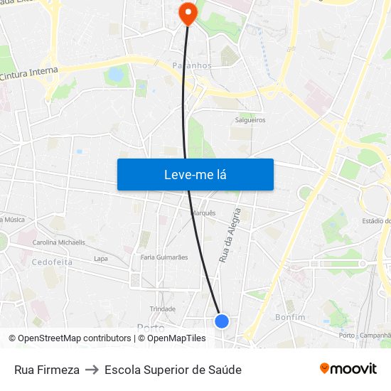 Rua Firmeza to Escola Superior de Saúde map