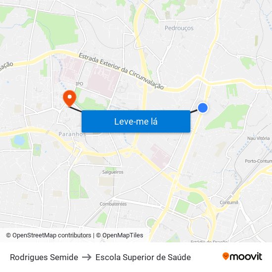 Rodrigues Semide to Escola Superior de Saúde map
