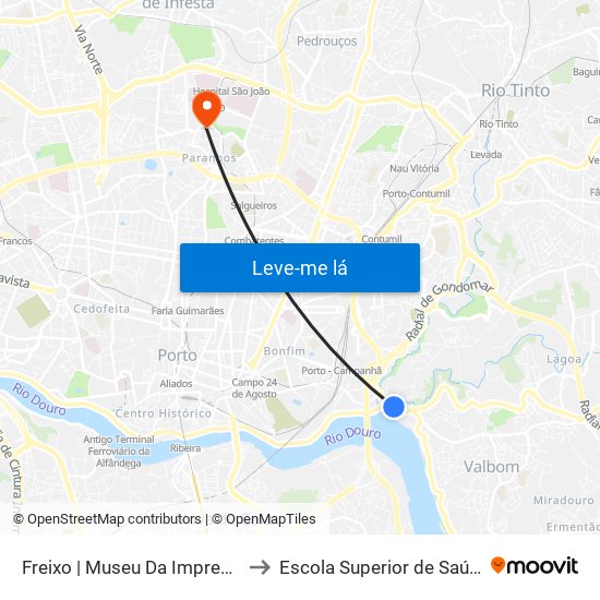Freixo | Museu Da Imprensa to Escola Superior de Saúde map