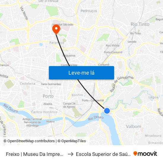 Freixo | Museu Da Imprensa to Escola Superior de Saúde map