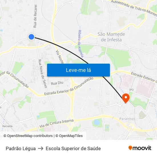 Padrão Légua to Escola Superior de Saúde map