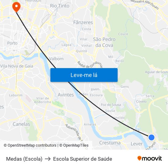 Medas (Escola) to Escola Superior de Saúde map