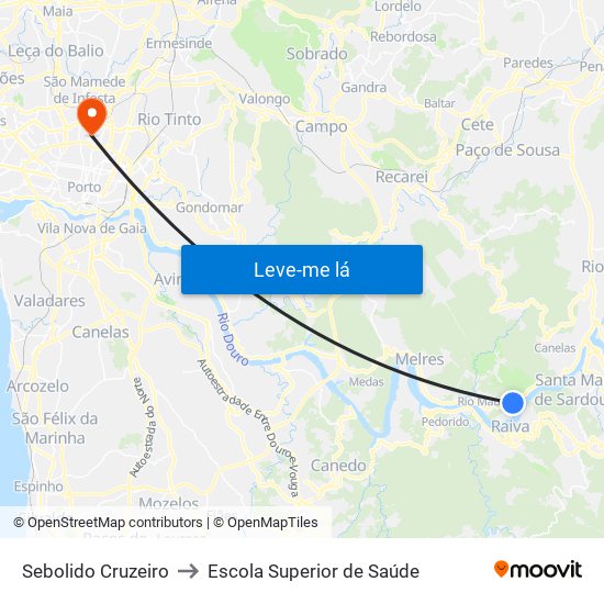 Sebolido Cruzeiro to Escola Superior de Saúde map