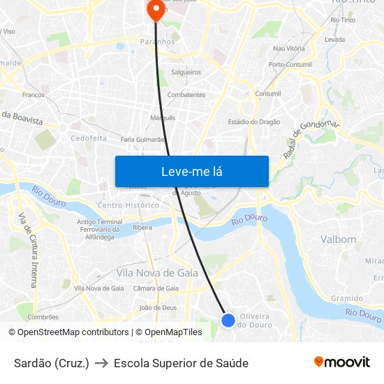 Sardão (Cruz.) to Escola Superior de Saúde map