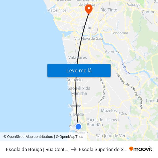 Escola da Bouça to Escola Superior de Saúde map