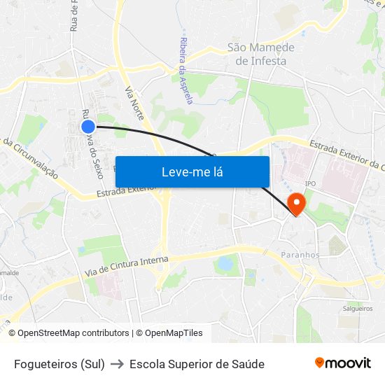 Fogueteiros (Sul) to Escola Superior de Saúde map