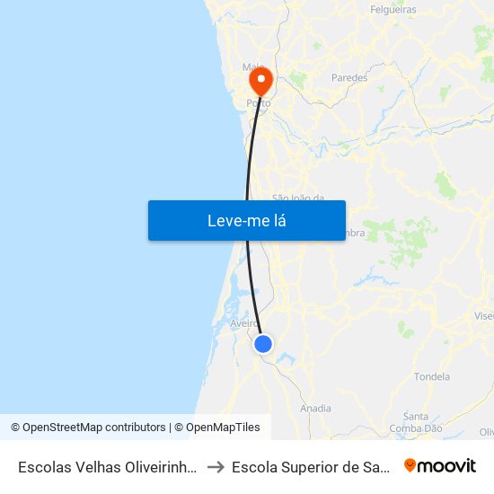 Escolas Velhas Oliveirinha A to Escola Superior de Saúde map