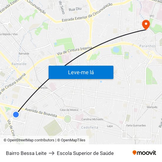 Bairro Bessa Leite to Escola Superior de Saúde map