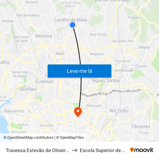 Travessa Estevão de Oliveira Maia to Escola Superior de Saúde map