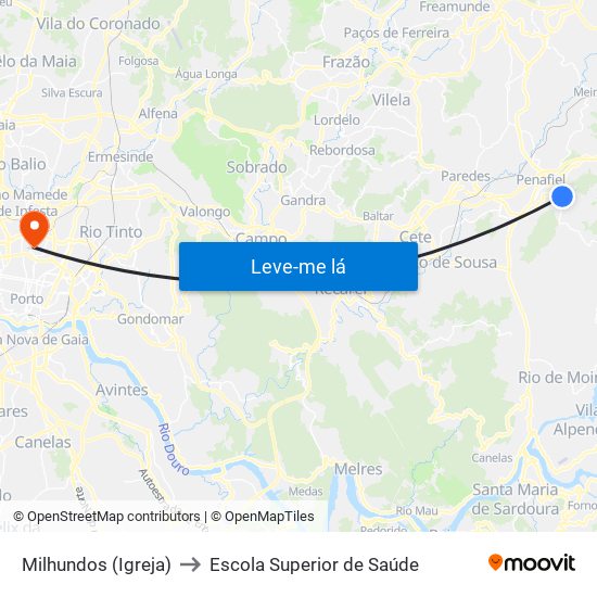 Milhundos (Igreja) to Escola Superior de Saúde map
