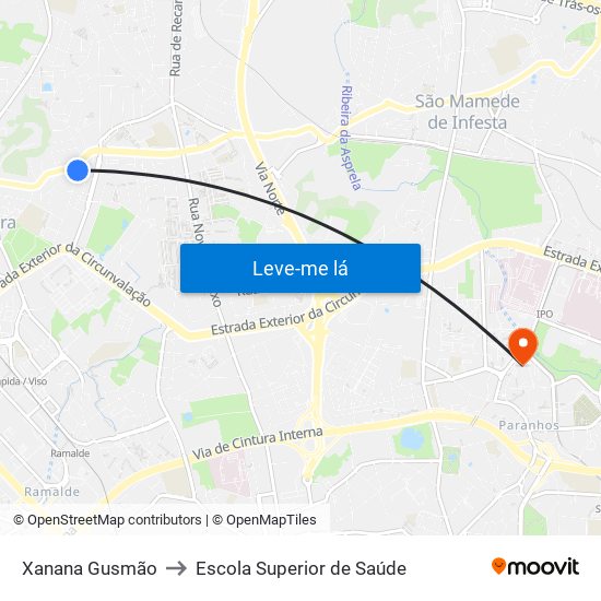 Xanana Gusmão to Escola Superior de Saúde map