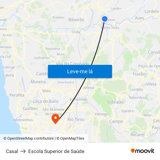 Casal to Escola Superior de Saúde map