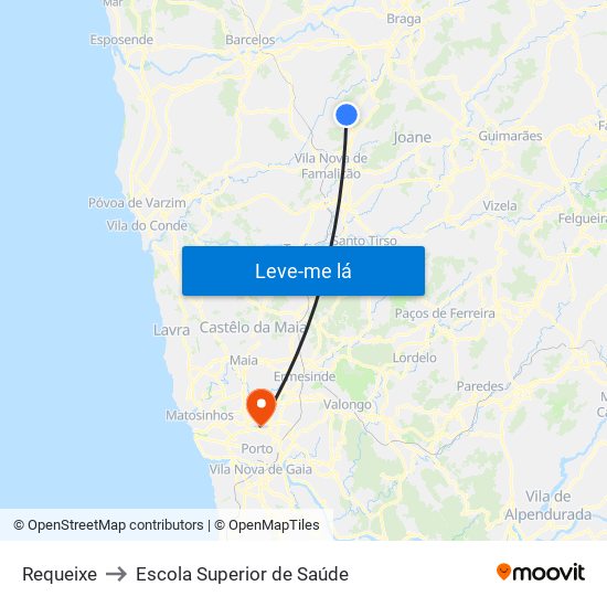 Requeixe to Escola Superior de Saúde map