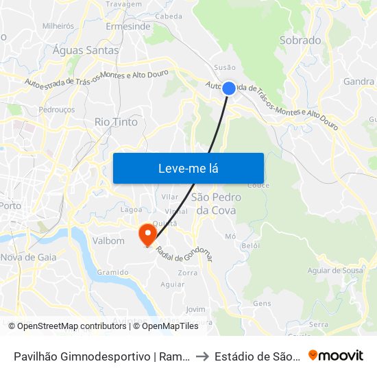 Pavilhão Gimnodesportivo | Ramalho Ortigão to Estádio de São Miguel map