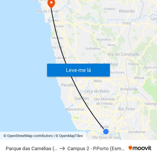 Parque das Camélias (Terminal) to Campus 2 - P.Porto (Esmad e Eseig) map