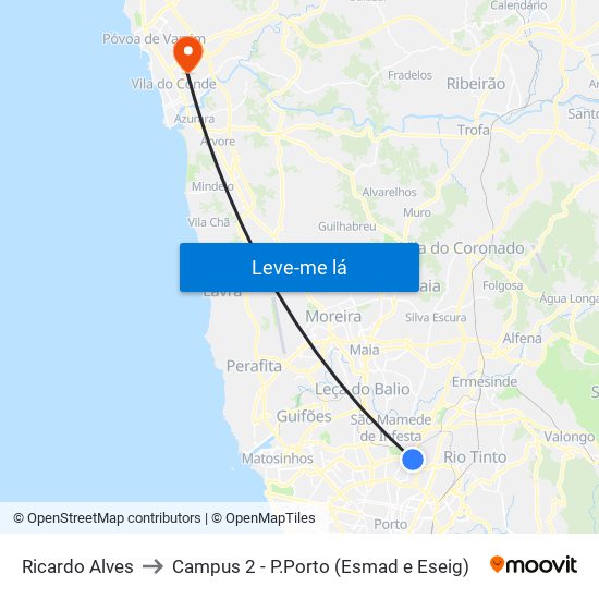 Ricardo Alves to Campus 2 - P.Porto (Esmad e Eseig) map
