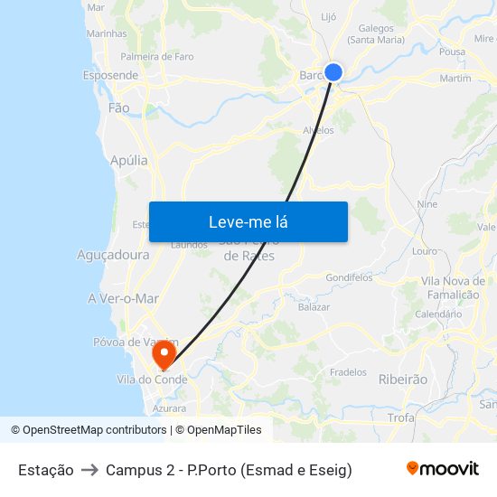 Estação to Campus 2 - P.Porto (Esmad e Eseig) map