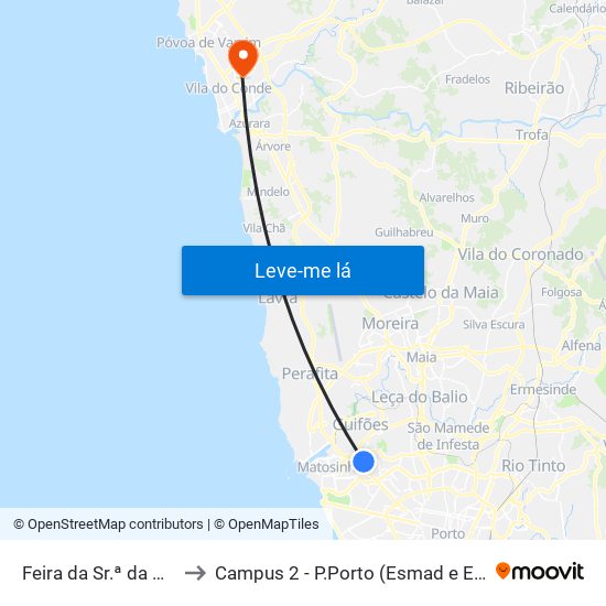 Feira da Sr.ª da Hora to Campus 2 - P.Porto (Esmad e Eseig) map