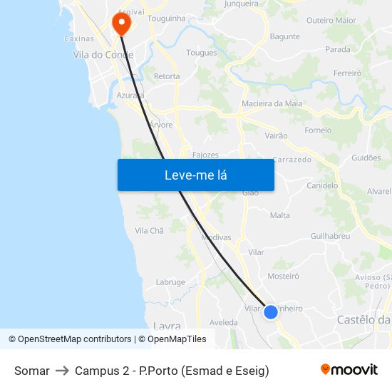 Somar to Campus 2 - P.Porto (Esmad e Eseig) map