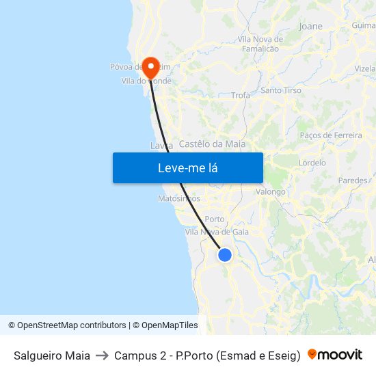 Salgueiro Maia to Campus 2 - P.Porto (Esmad e Eseig) map