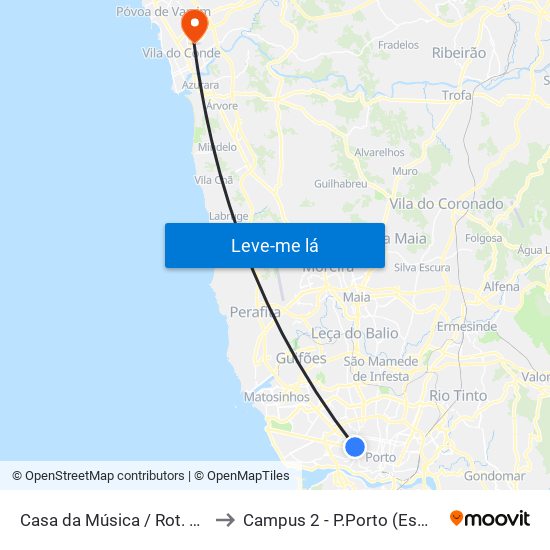 Casa da Música / Rot. da Boavista to Campus 2 - P.Porto (Esmad e Eseig) map