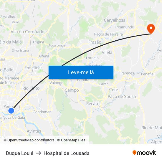 Duque Loulé to Hospital de Lousada map