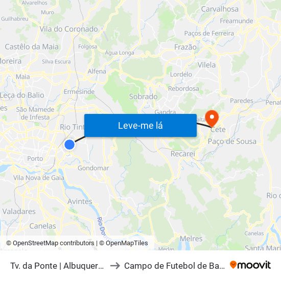 Tv. da Ponte | Albuquerque to Campo de Futebol de Baltar map