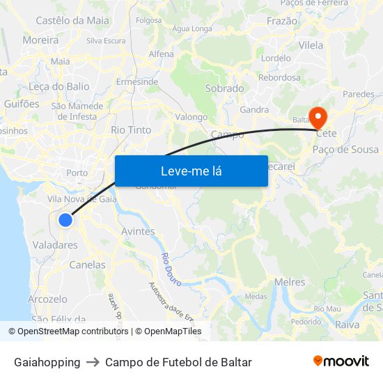 Gaiahopping to Campo de Futebol de Baltar map