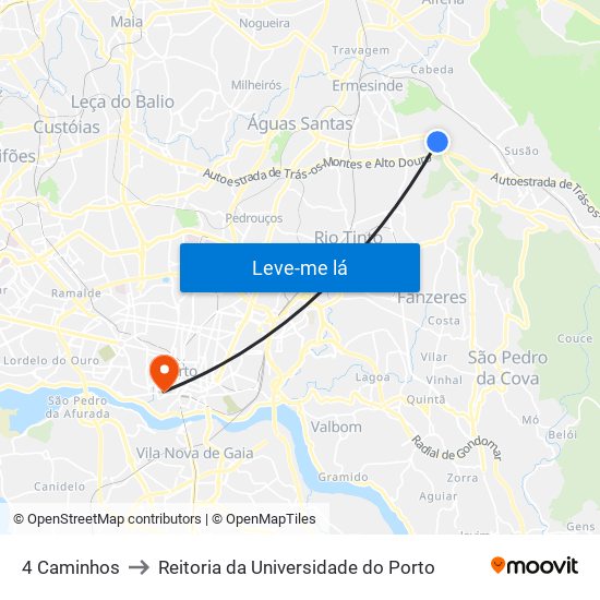 4 Caminhos to Reitoria da Universidade do Porto map