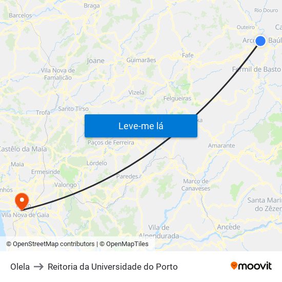 Olela to Reitoria da Universidade do Porto map