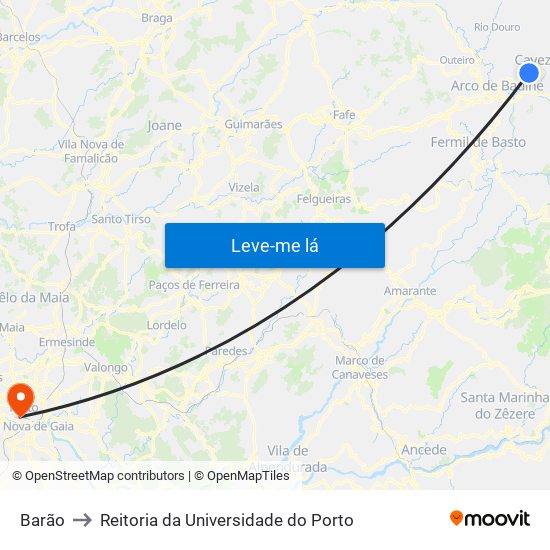 Barão to Reitoria da Universidade do Porto map