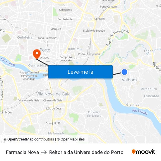 Farmácia Nova to Reitoria da Universidade do Porto map