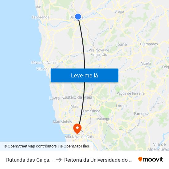 Rutunda das Calçadas to Reitoria da Universidade do Porto map
