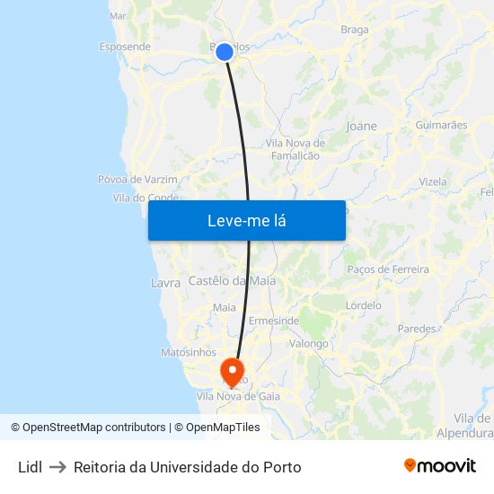 Lidl to Reitoria da Universidade do Porto map