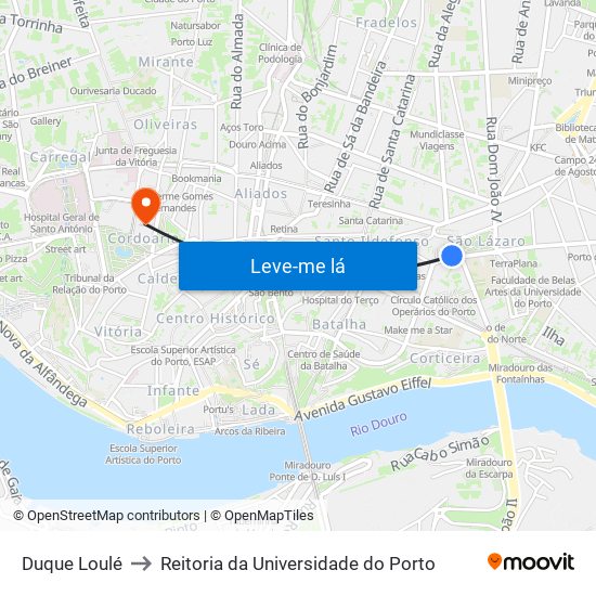 Duque Loulé to Reitoria da Universidade do Porto map