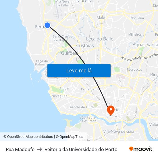 Rua Madoufe to Reitoria da Universidade do Porto map