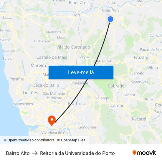 Bairro Alto to Reitoria da Universidade do Porto map