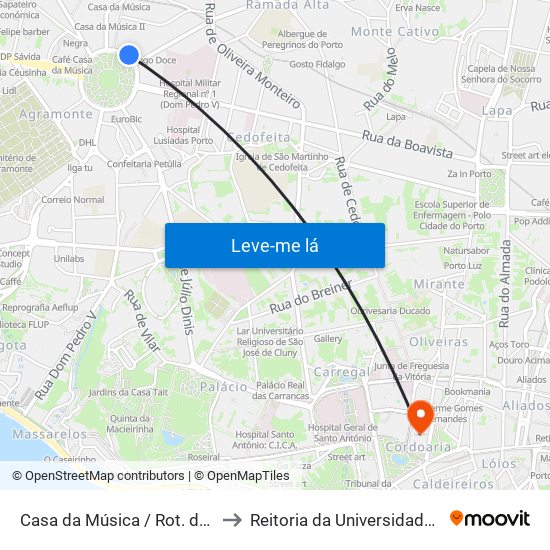 Casa da Música / Rot. da Boavista to Reitoria da Universidade do Porto map