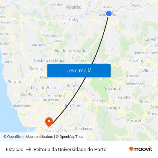 Estação to Reitoria da Universidade do Porto map