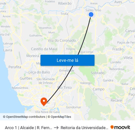 Arco 1 | Alcaide | R. Fernão Lopes to Reitoria da Universidade do Porto map