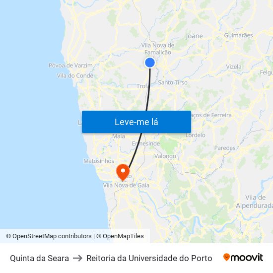 Quinta da Seara to Reitoria da Universidade do Porto map