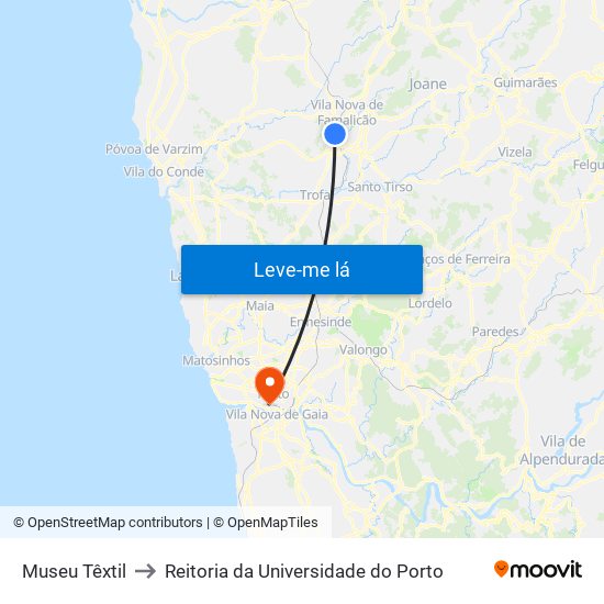 Museu Têxtil to Reitoria da Universidade do Porto map