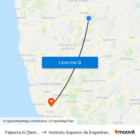 Falperra Iii (Seminário) to Instituto Superior de Engenharia do Porto map