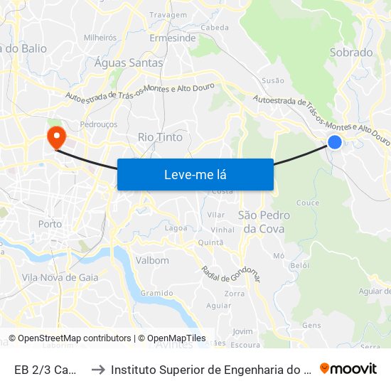 EB 2/3 Campo to Instituto Superior de Engenharia do Porto map