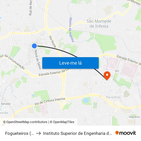 Fogueteiros (Sul) to Instituto Superior de Engenharia do Porto map