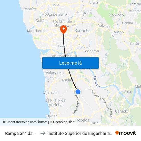 Rampa Sr.ª da Saúde to Instituto Superior de Engenharia do Porto map