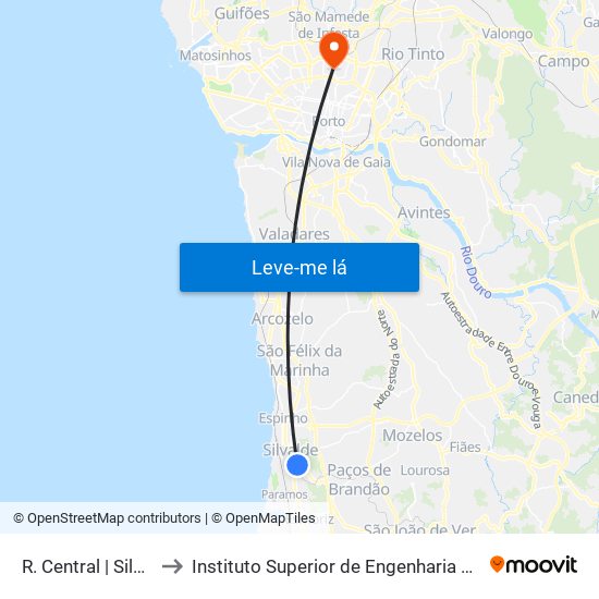 R. Central to Instituto Superior de Engenharia do Porto map