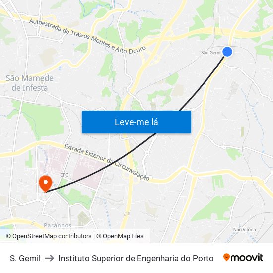 S. Gemil to Instituto Superior de Engenharia do Porto map